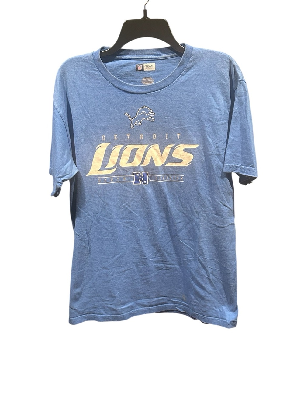 NFL Team Apparel Detroit Lions Shirt Mens Medium Honolulu Blue North Division M